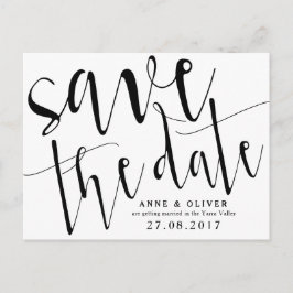Rustic Save the Date Briefkaart Zwart
