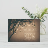 Rustic Save the Date & Fireflies Mason Jars (Staand voorkant)