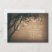 Rustic Save the Date & Fireflies Mason Jars (Voorkant)