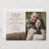 Rustic Save the Date for a Mountain bruiloft (Voorkant)