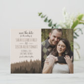 Rustic Save the Date for a Mountain bruiloft (Staand voorkant)