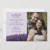 Rustic Save the Date for a Mountain bruiloft paars (Voorkant)
