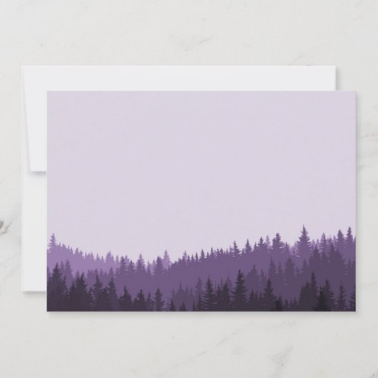 Rustic Save the Date for a Mountain bruiloft paars (Achterkant)