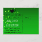 Rustic Save the Date Irish Wedding Clover Aankondigingskaart (Achterkant)