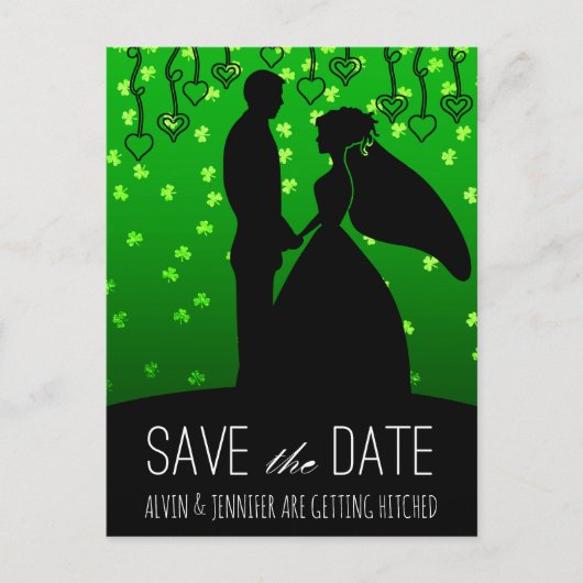 Rustic Save the Date Irish Wedding Clover Aankondigingskaart (Voorkant)