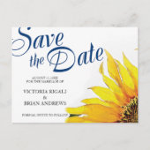 Rustic Save the Date ~ Sunflower Aankondigingskaart (Voorkant)