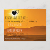 Rustic Save the Date Sunset Tocany Italy Aankondigingskaart (Achterkant)