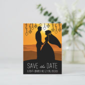 Rustic Save the Date Sunset Tocany Italy Aankondigingskaart (Staand voorkant)