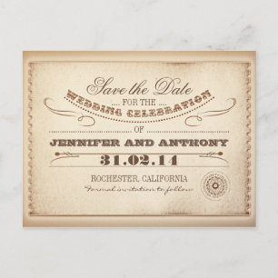 rustic save the date  tickets briefkaarten