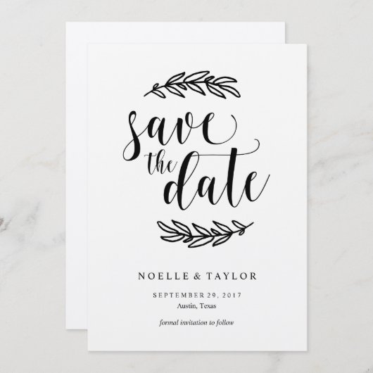 Rustic Save the Date Uitnodiging (Voorkant / Achterkant)