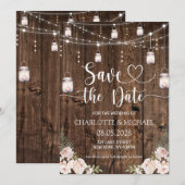 Rustic Save the Date Wedding Kaart (Voorkant / Achterkant)