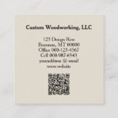 Rustic Saw Blade Woodworking Craftsman QR Code Vierkante Visitekaartje (Achterkant)