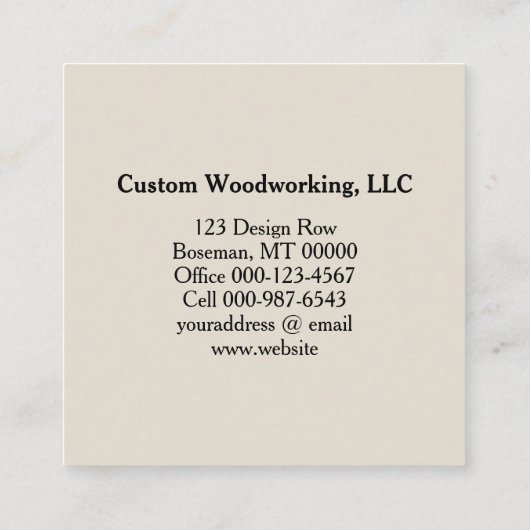 Rustic Saw Blade Woodworking Craftsman QR Code Vierkante Visitekaartje (Achterkant)