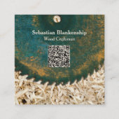 Rustic Saw Blade Woodworking Craftsman QR Code Vierkante Visitekaartje (Voorkant)