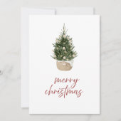 Rustic Scandi Christmas Tree Family Holiday Card Kaart (Voorkant)