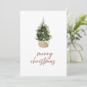 Rustic Scandi Christmas Tree Family Holiday Card Kaart (Staand voorkant)