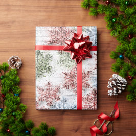 Rustic Scandinavian Snowflake Cadeaupapier