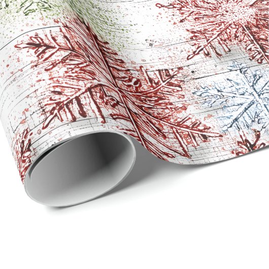 Rustic Scandinavian Snowflake Cadeaupapier (Rol Hoek)