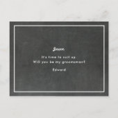 Rustic schoolbord Wil je mijn getuige zijn Uitnodiging Briefkaart (Achterkant)