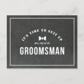 Rustic schoolbord Wil je mijn getuige zijn Uitnodiging Briefkaart (Voorkant)