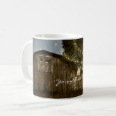 Rustic schuur- en boom slingerlichten koffiemok (Voorkant links)