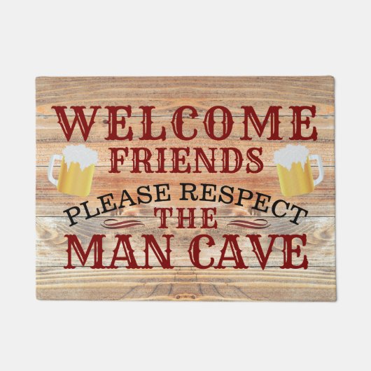 RUSTIC Schuur Hout Funny BEER MAN GROTTA | Welkom Deurmat (Voorkant)