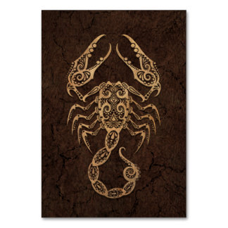 Rustic Scorpio Zodiac Teken op Stone Effect Kaart