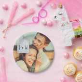 Rustic Scrapbook Initialen and Photo Wedding Papieren Bordje (Feest)