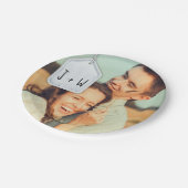 Rustic Scrapbook Initialen and Photo Wedding Papieren Bordje (Gekanteld)