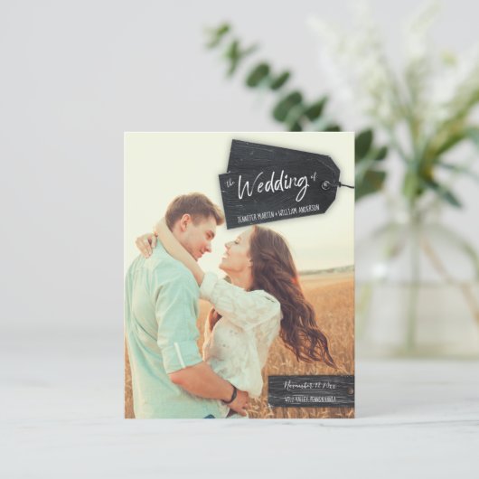 Rustic Scrapbook Photo Wedding Program (Staand voorkant)
