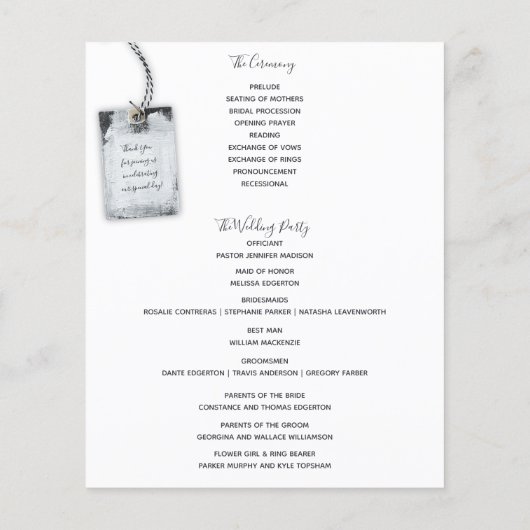 Rustic Scrapbook Photo Wedding Program (Achterkant)