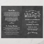 Rustic Script Black Chalkboard Wedding Programs (Voorkant)