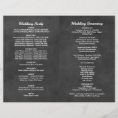 Rustic Script Black Chalkboard Wedding Programs (Achterkant)