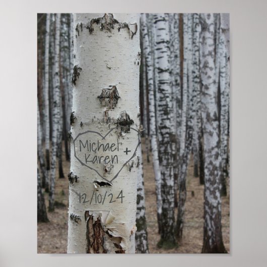 Rustic Script Bossen betrokken Keepsake Poster (Voorkant)