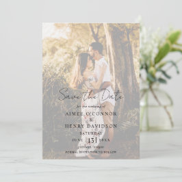Rustic Script Foto Moderne Trouwdag Save The Date