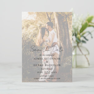 Rustic Script Foto Moderne Trouwdag Save The Date