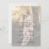 Rustic Script Foto Moderne Trouwreceptie Kaart (Voorkant)