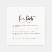 Rustic Script Fun Facts Wedding Napkins Servet (Voorkant)