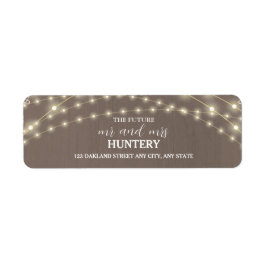 Rustic Script Future Mr Mrs Wedding Return Address Etiket