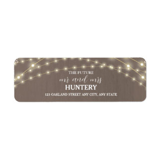 Rustic Script Future Mr Mrs Wedding Return Address Etiket