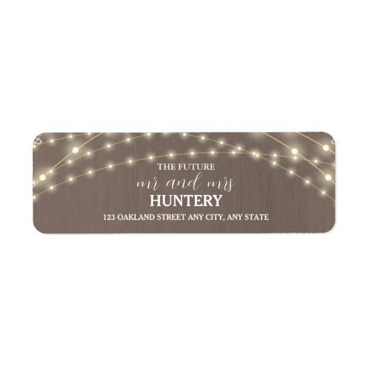 Rustic Script Future Mr Mrs Wedding Return Address Etiket (Voorkant)