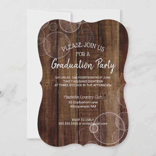 Rustic Script Gold Bokeh Photo Afstuderen Kaart (Achterkant)