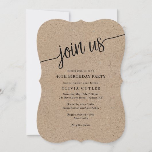 Rustic Script Kraft Doe Mee Elke Gelegenheid Kaart (Voorkant)