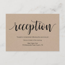 Rustic Script, kraft zwart, Trouwreceptie