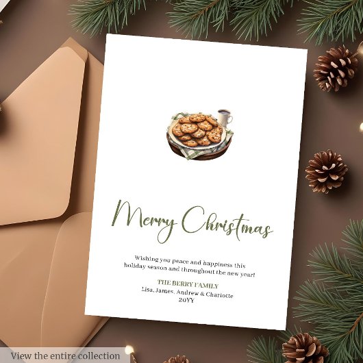Rustic Script Lettertype Botanische Kerstgroet  Feestdagenkaart