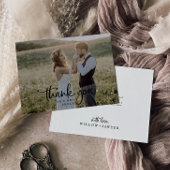 Rustic Script Light Photo Weddenschap Hartelijk da Bedankkaart