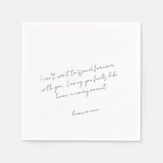 Rustic Script Love Note Modern Wedding Servet (Voorkant)