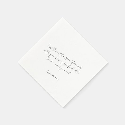Rustic Script Love Note Modern Wedding Servet (Hoek)