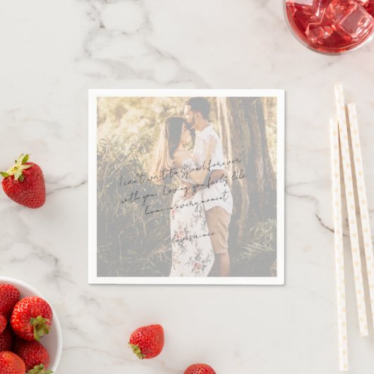 Rustic Script Love Note Photo Modern Wedding Servet (Insitu)