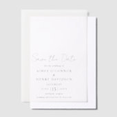 Rustic Script Modern Trouwkaart 'Save the Date' Vellum Uitnodigingen (Offset)